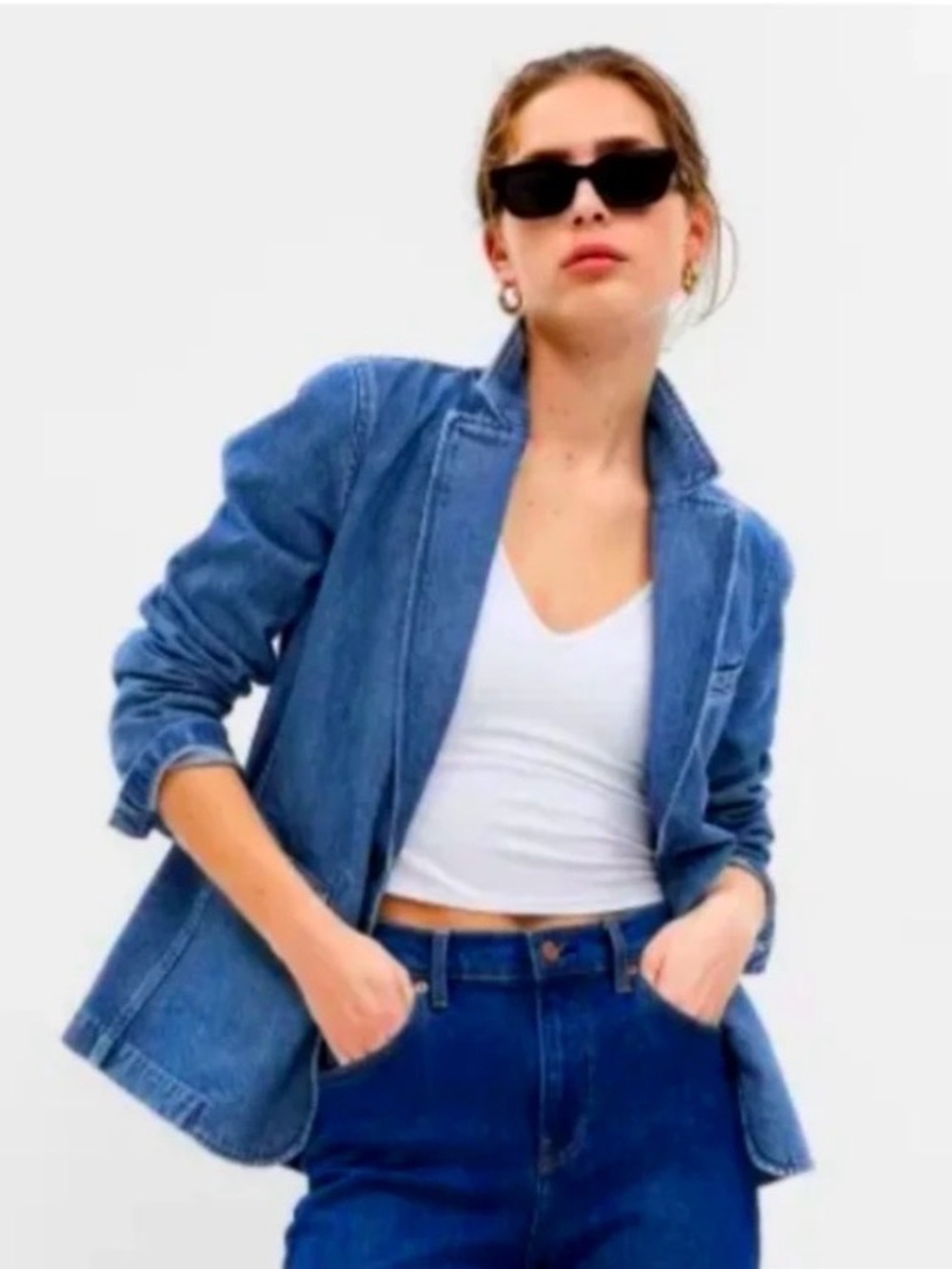 Gap Denim Blazer Jacket Blue Jean Blazer Jacket